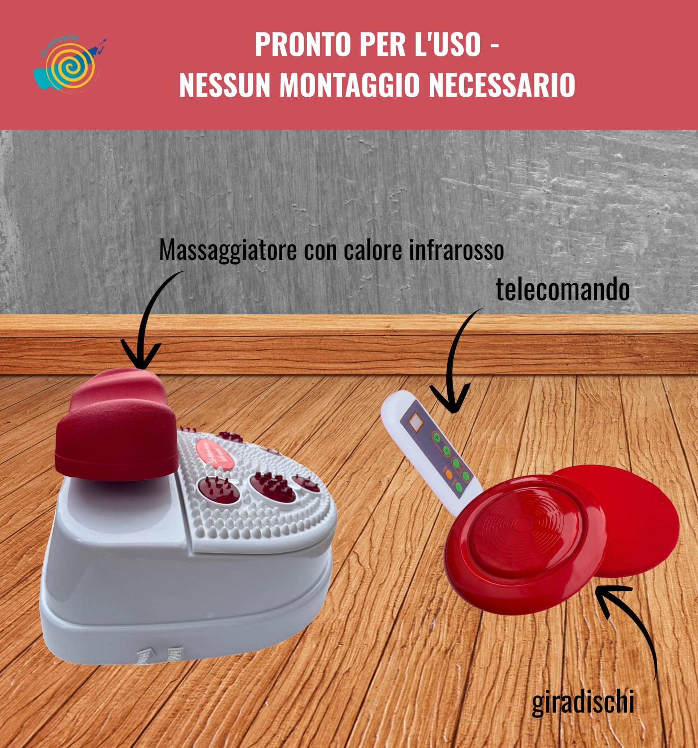 CHI-ENTERPRISE Massaggiatore Vitalstar Chi con calore a infrarossi e massaggio a zone riflesse per i piedi, con timer e telecomando - relax e vitalità