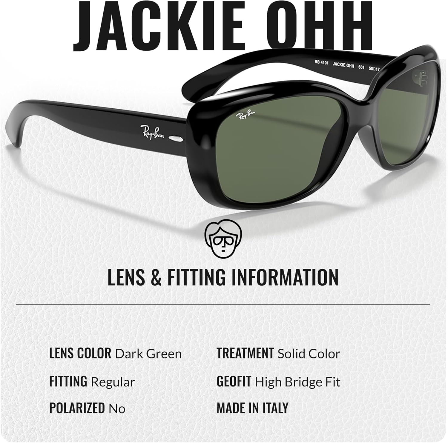 Ray-Ban RB4101 JACKIE OHH Butterfly Shaped Sunglasses for Men & Women with Official RAYBAN Eyewear Kit - Image 4