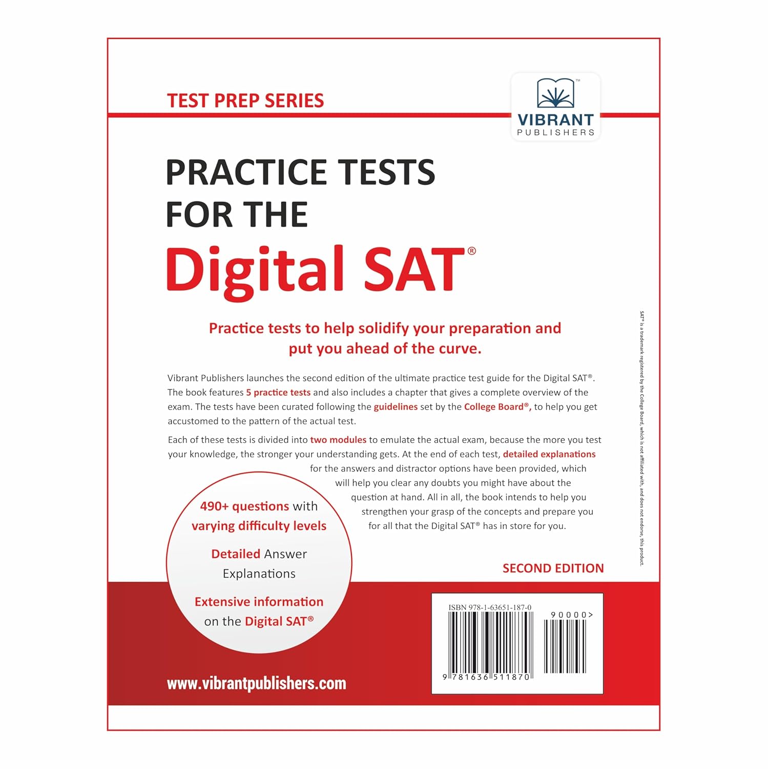 Practice Tests for the Digital SAT (Test Prep Series)