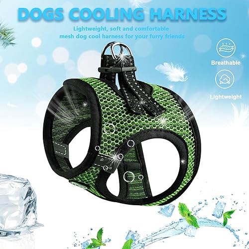 Miniatura 2 de Arnés de verano para mascotas, arnés ajustable sin tirones para perros, chaleco de malla para climas cálidos, fácil de poner, para perros pequeños y