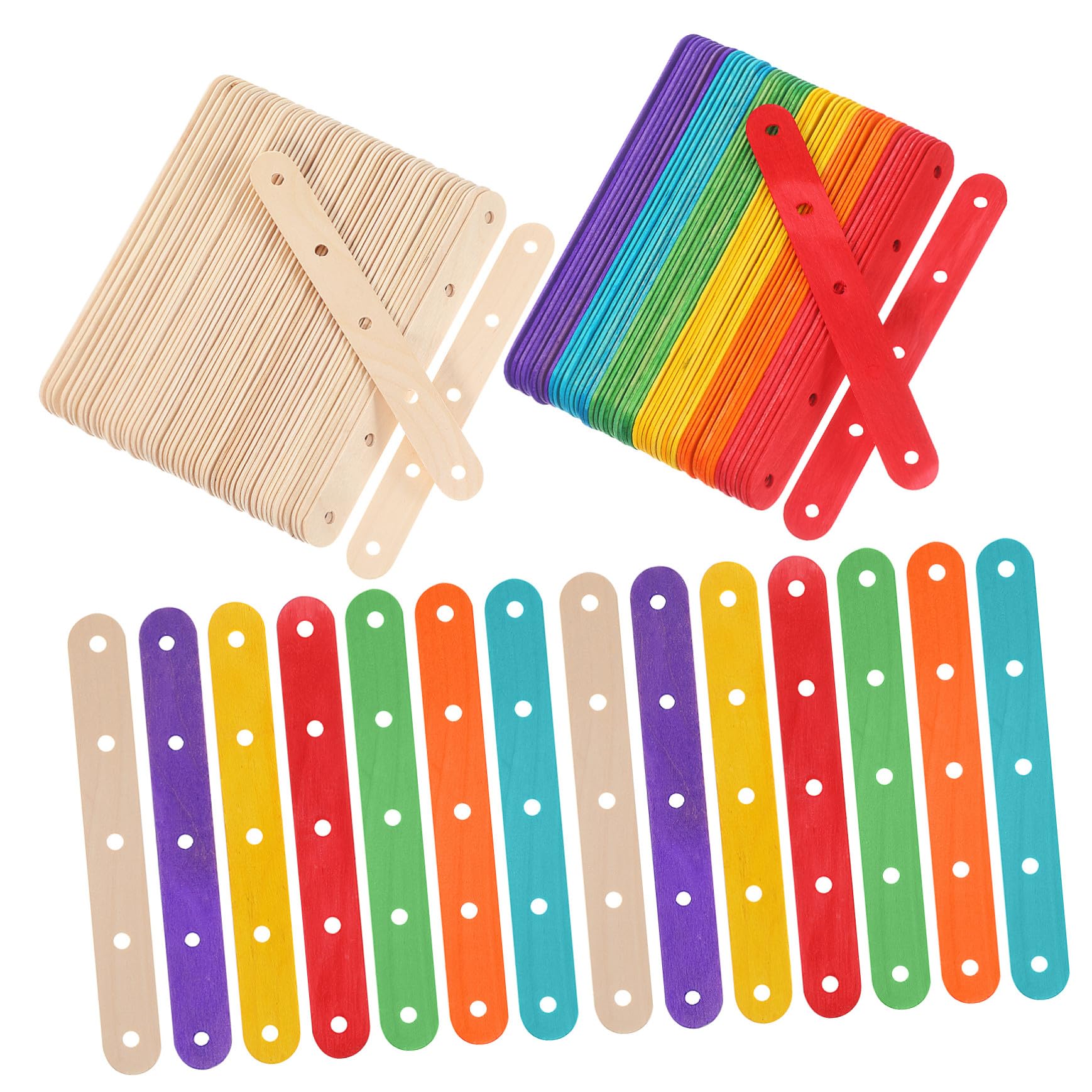 200 Piezas Palitos de Helado de Madera con Mezcladas Color y Natural Palitos para Manualidades Infantiles y Proyectos Escolares Fáciles de Manejar y Seguros
