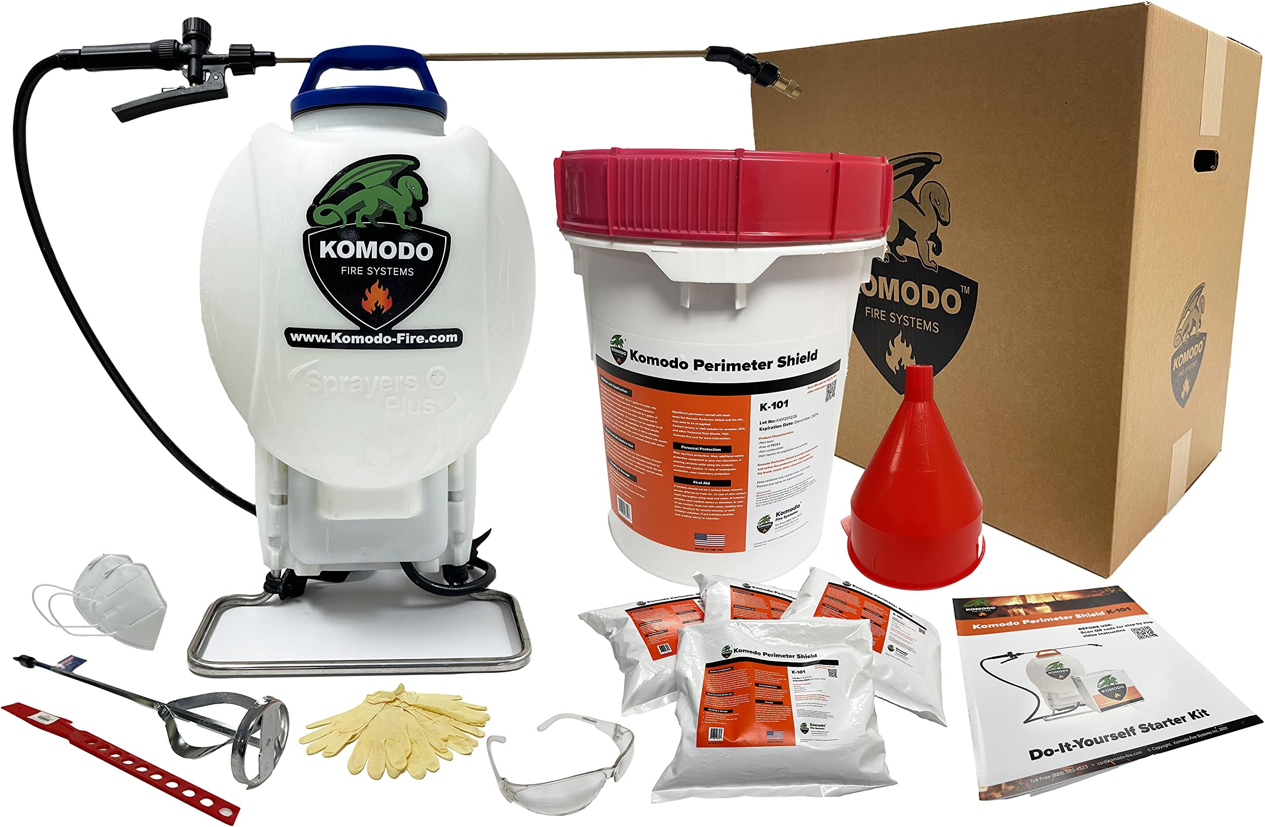 Fire Retardant Komodo Kit-1 Advanced Fire Protection - Home Perimeter Shield - Next Generation All Season Class A Flame Retardant Spray