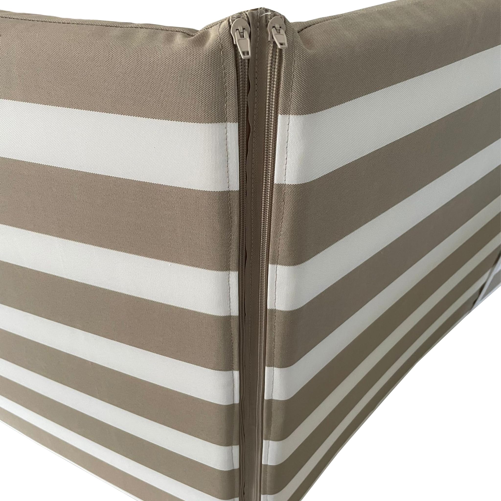 Il Tuo Artigiano Design Cuscino Impermeabile per Lettino prendisole fasciato - 190x60 cm Poliestere Idrorepellente - Cuscino sfoderabile made in Italy (Bianco e beige)