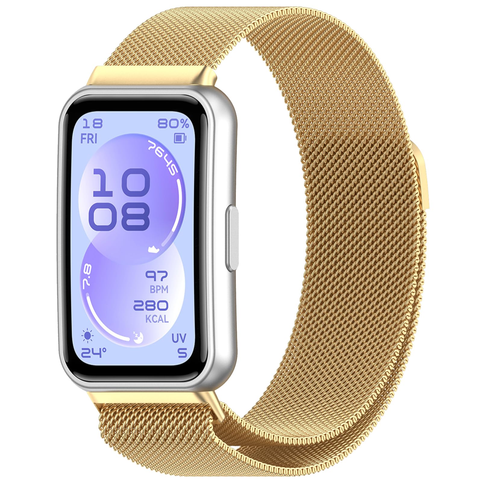 Paski Mesh Stali Szlachetnej Kompatybilny z Huawei Band 11/Band 11 Pro, ZapięCie Magnetyczne/OddychająCy/Odporny ZużYcie, Metalowy Pasek Kobiet Męż Czyzn