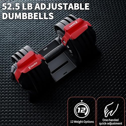 Miniatura 6 de Eisenlink Juego de mancuernas ajustables de 52.5 libras 12 en 1 y muñequeras negras Eisenlink para levantamiento de pesas de 18 pulgadas, correas de