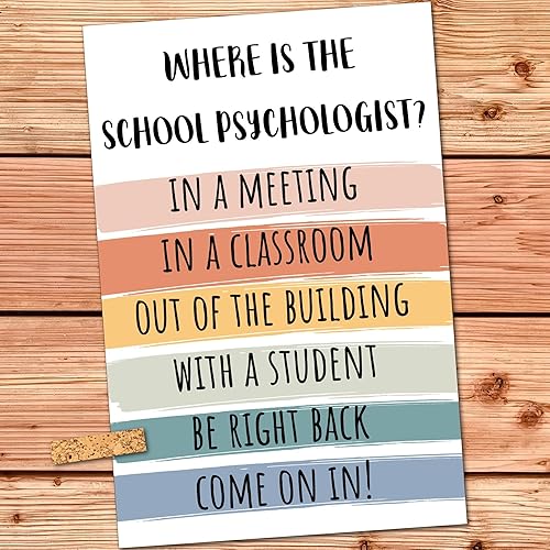 Cartel de psicólogo escolar para puerta, oficina, Where is the Psychologist Poster for Decor Psych Signs Gift School Art Posters Psicología Regalos