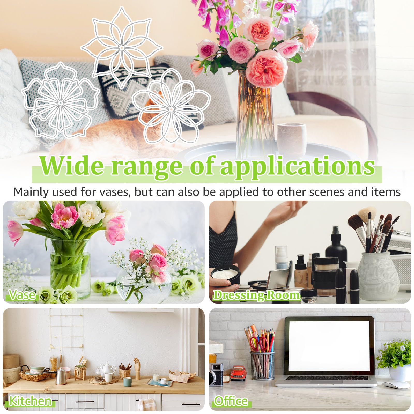 Accessoire Vase 3 Grenouilles à Fleurs En Acier Inoxydable - Support Arrangement Floral, 10-15cm Grenouille Florale Métal