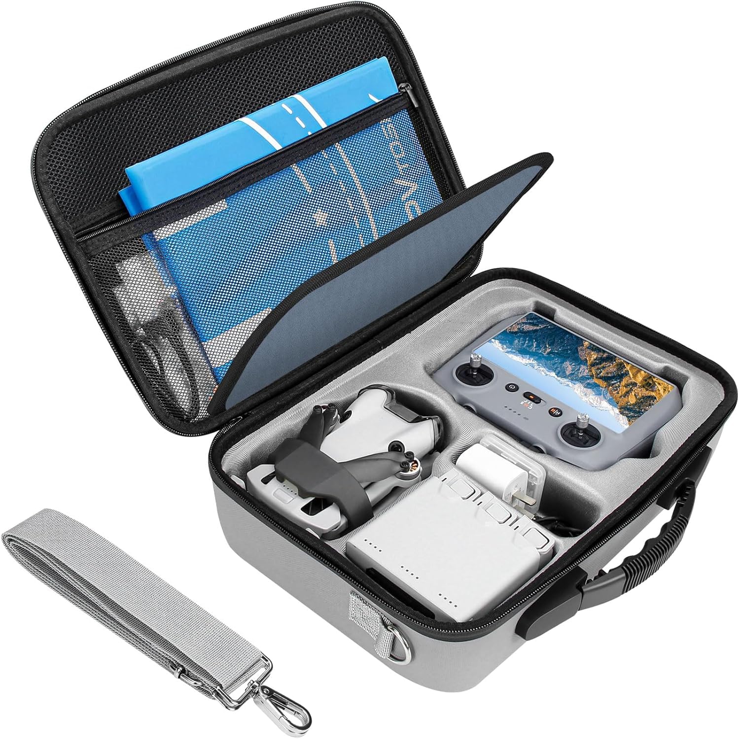 FPVtosky Sac pour DJI Mini 4 Pro, Étui de Voyage Portable, Sac de Transport Compact avec Sangle pour DJI Mini4 Pro Fly More Combo - Drone Valise Mini 4Pro RC 2 Rangement Accessoires