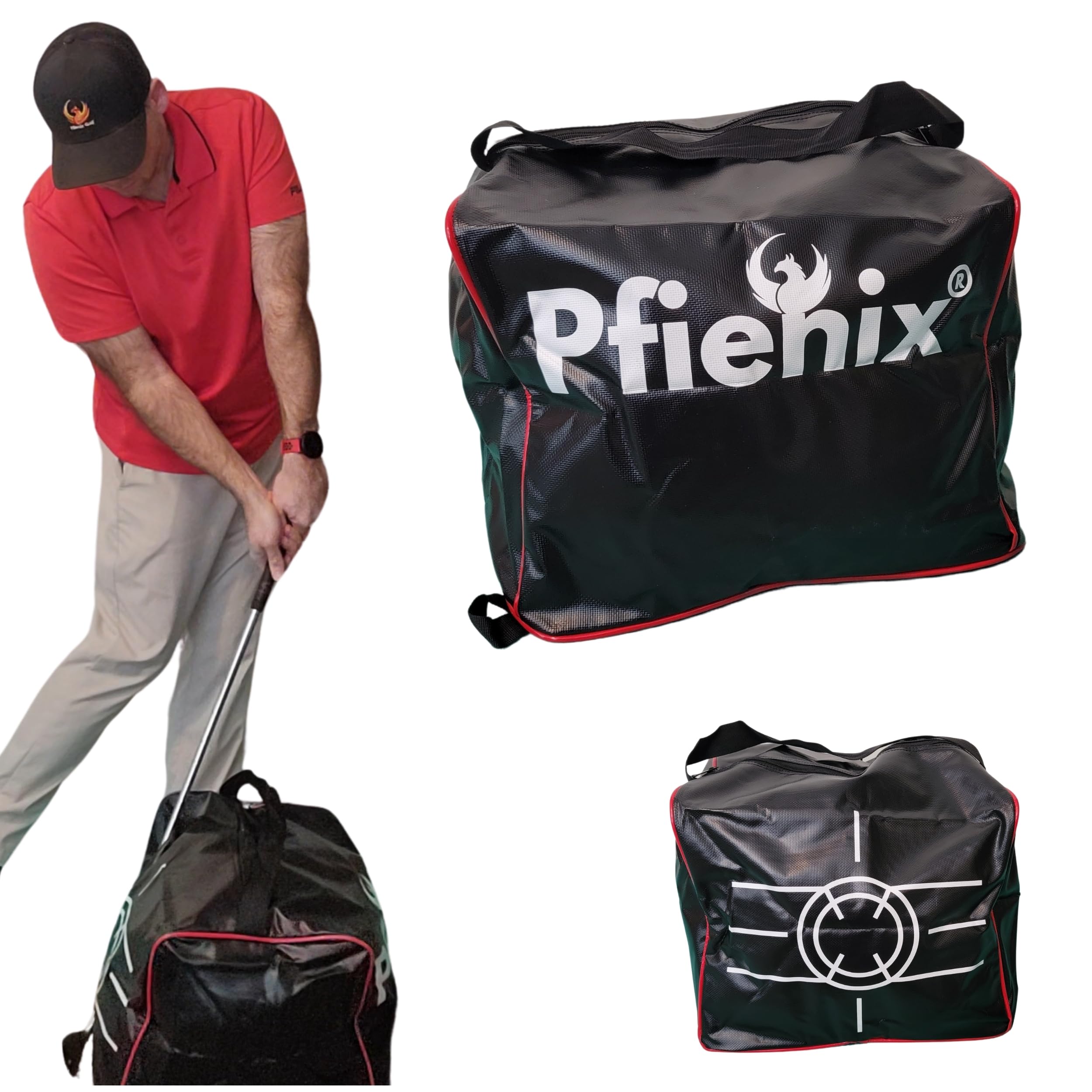 Power Impact Golf Bag Golf Swing Training Aid | Get Proper Impact Position, Compression & Ball Striking – Indoor & Outdoor Practice Training Aid