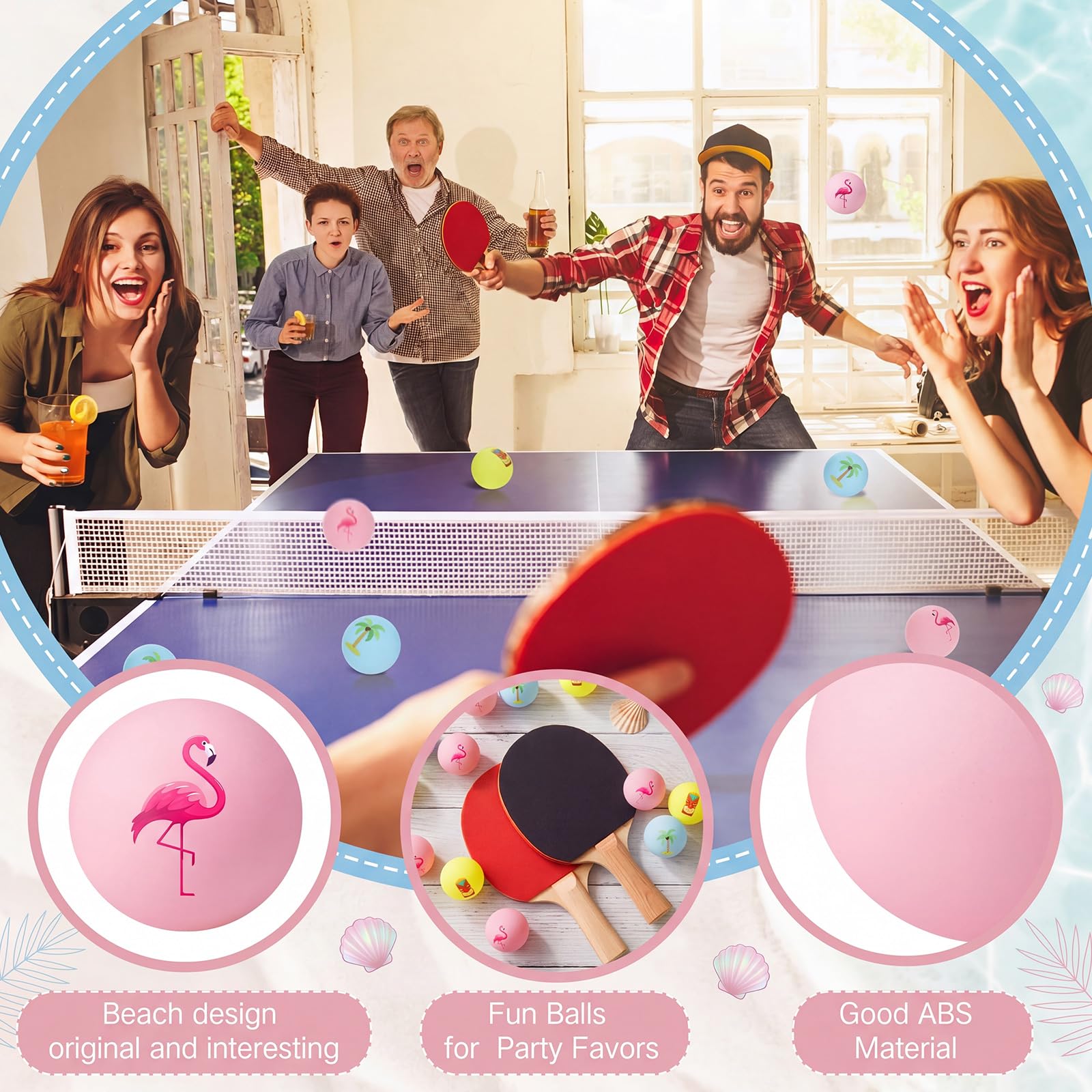 Soulchen Tischtennisbälle, Großpackung, 40 mm, lustige Tischtennisbälle, Zubehör für Geschenk-Partys, 24 Stück