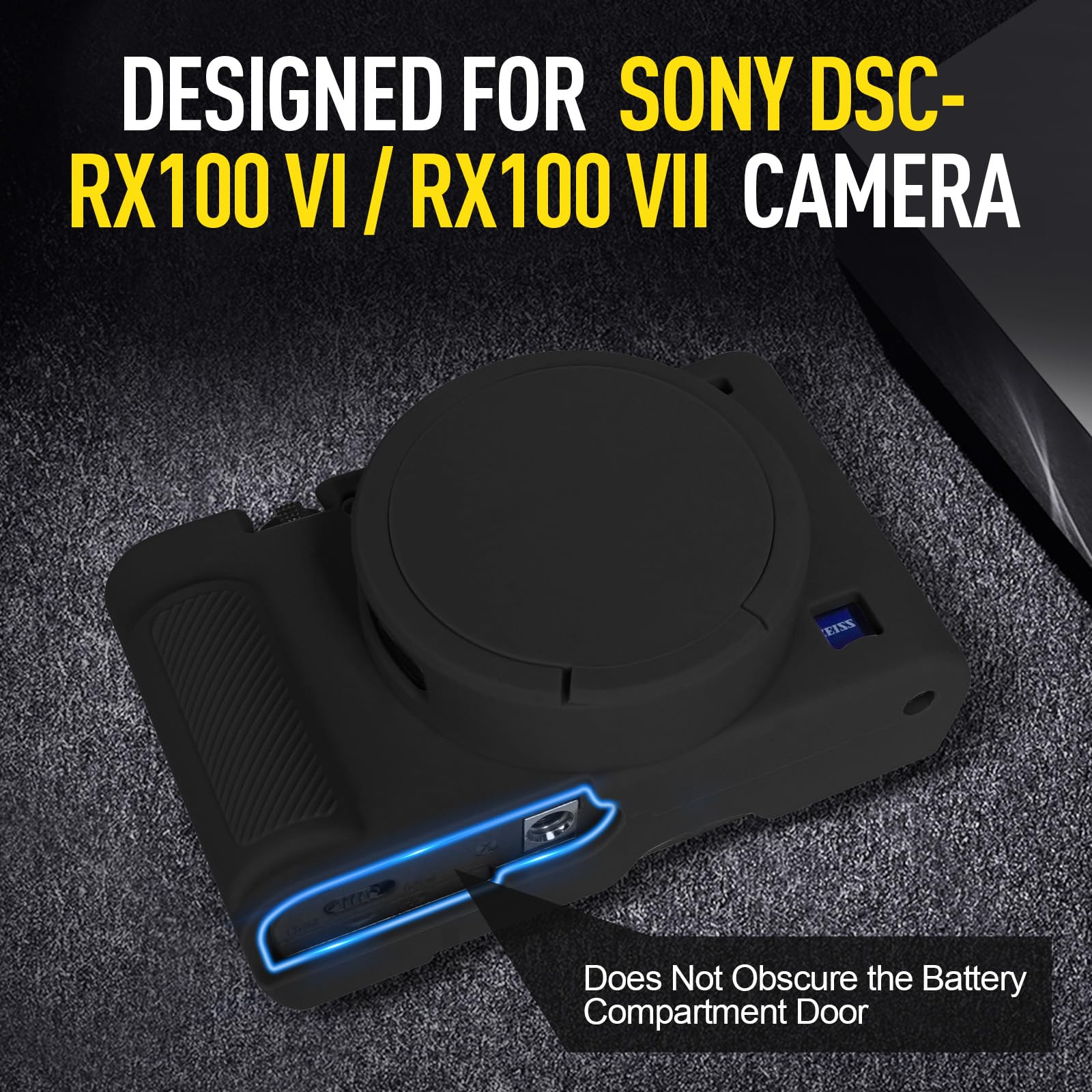 Étui Silicone Sony RX100 VII VI Protection Appareil Photo Coque Léger Noir