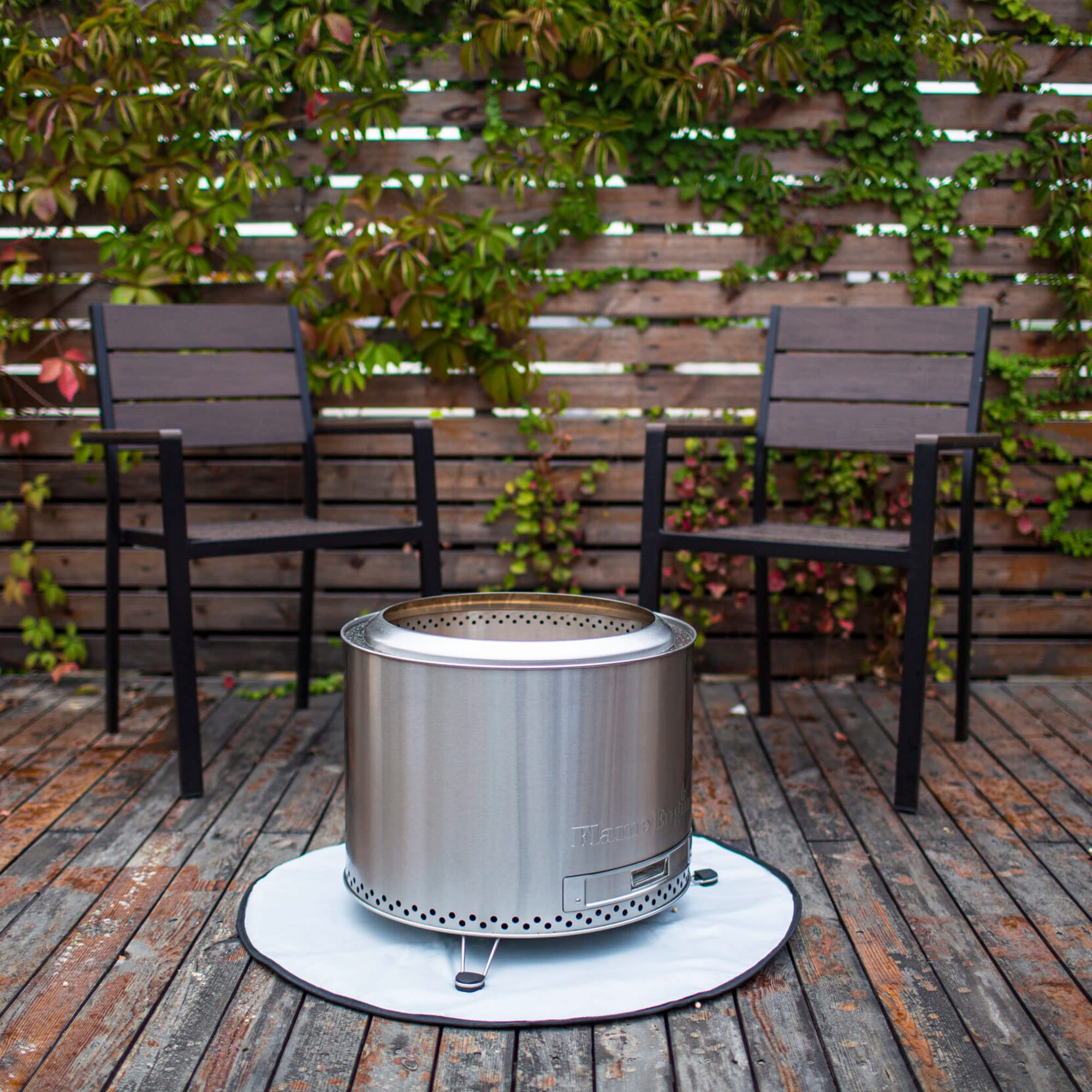 KOL 19.5" Smokeless Fire Pit - Corten Steel, Wood Burning, Rotary Flame, Removable Ash Pan For Patio & Camping