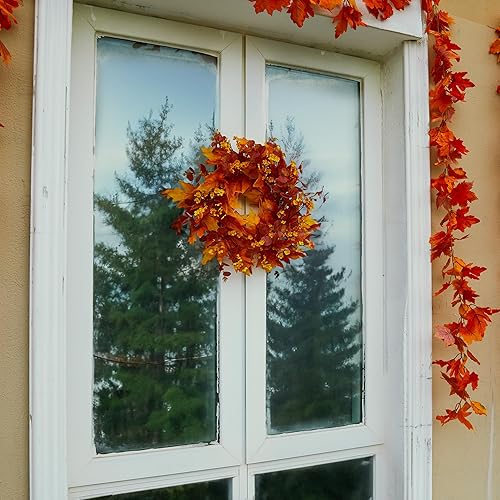 Miniatura 6 de Decoraciones de Acción de Gracias, decoración de otoño, corona de otoño de 20 pulgadas para puerta delantera, coronas artificiales con flores para