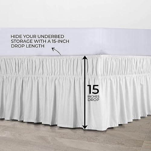 Vista 6 de Utopia Bedding Falda de cama individual con volante elástico - Volante fácil de envolver - Falda de cama de microfibra con cinturón elástico