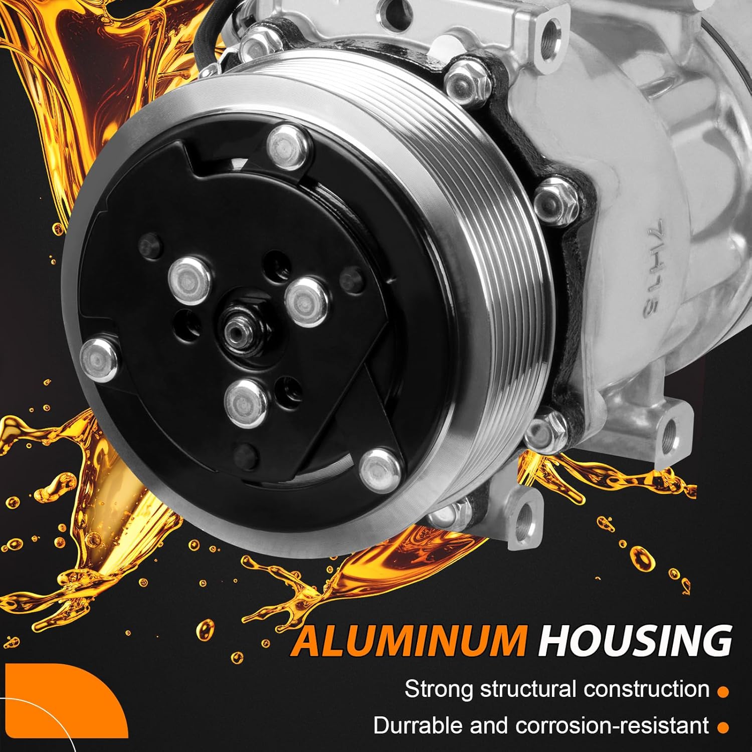 4034409C4 AC Compressor Compatible with 2014-2019 International Durastar 4300 4400 4300LP MV607, Air Conditioning Compressor Replaces 4034409C1 4034409C2 4034409C3 QP1934