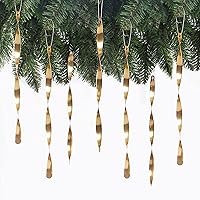 Vista 25 de AMS Adornos para árbol de Navidad, juego de 24 piezas de adornos de carámbanos retorcidos de aluminio para árbol de Navidad, fiesta de Año Nuevo