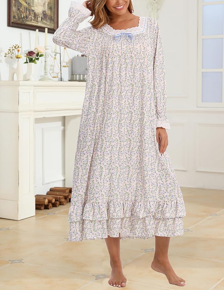 Chemises De Nuit En Coton Pour Femmes, Boutons Manches