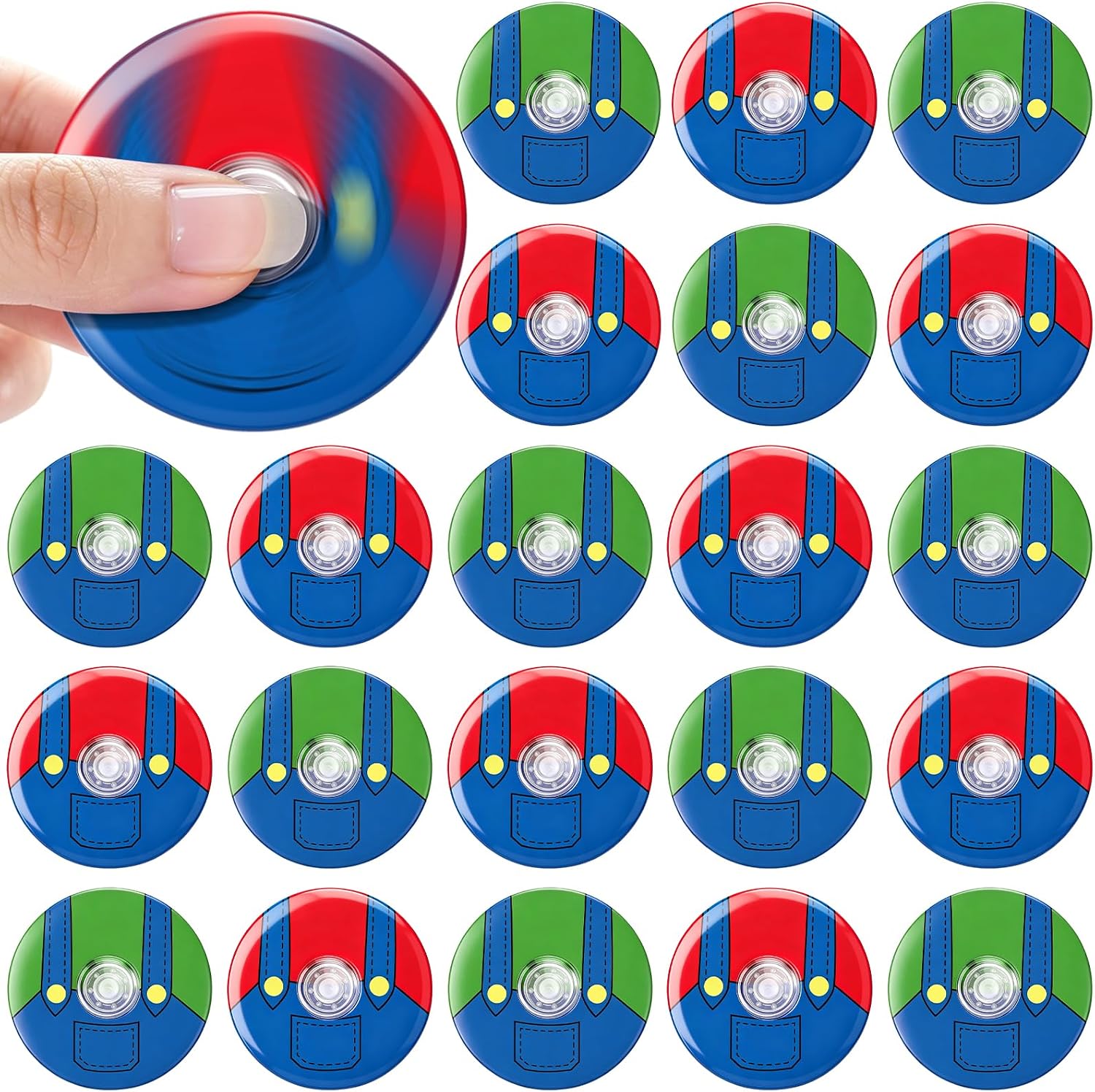 24 Pcs Kpop Theme Fidget Spinners Bulk | Mini Lightning Pattern Sensory Toys For Kids Birthday Party Goodie Bag Stuffers, Classroom Student Rewards and Carnival