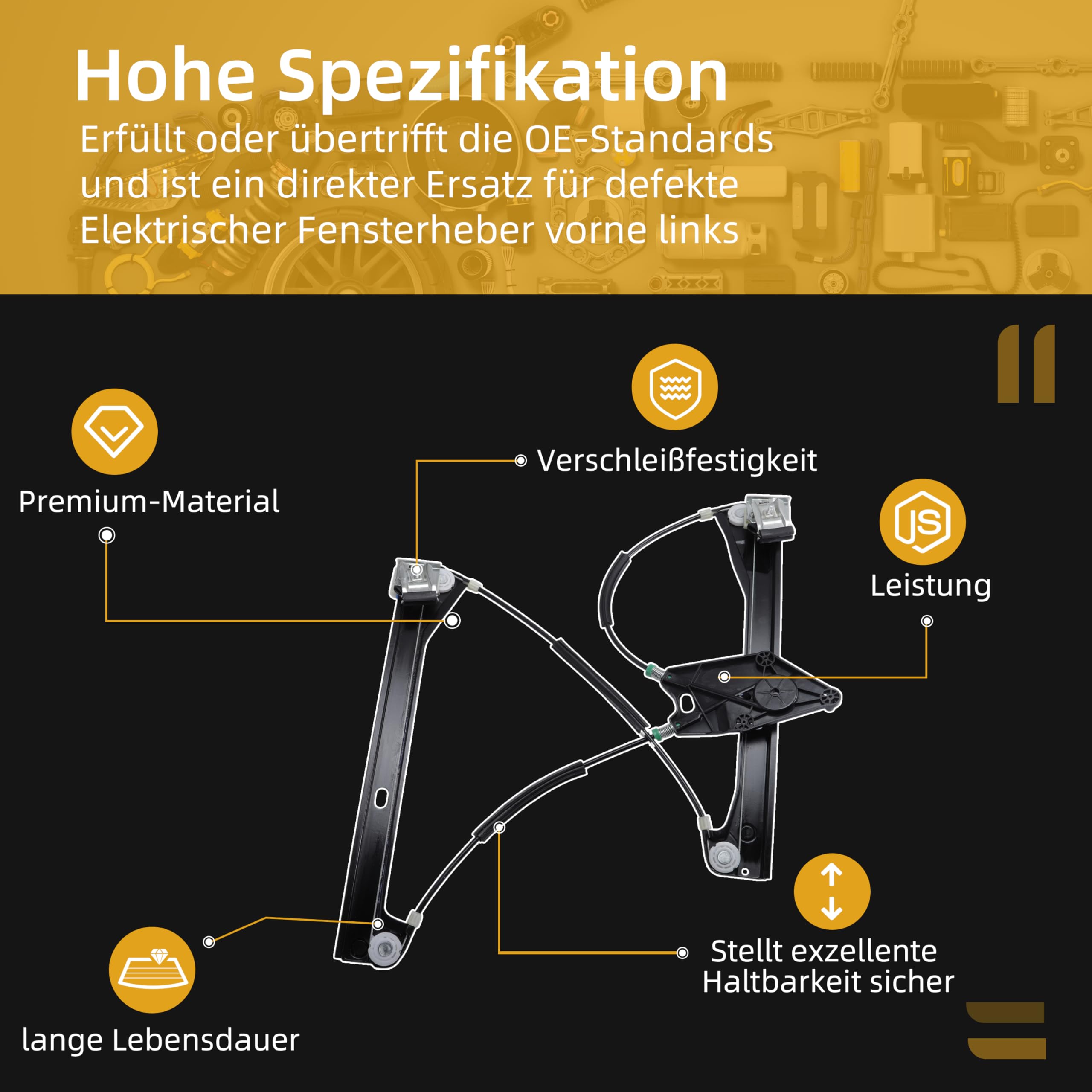 Elektrischer Fensterheber vorne links Passend für Polo 6C1 6R1 2009-2024, für Polo 6R 6C 2014-2017 für Polo Vivo Schrägheck 2010-2017# 6R4837461 6R4837461C