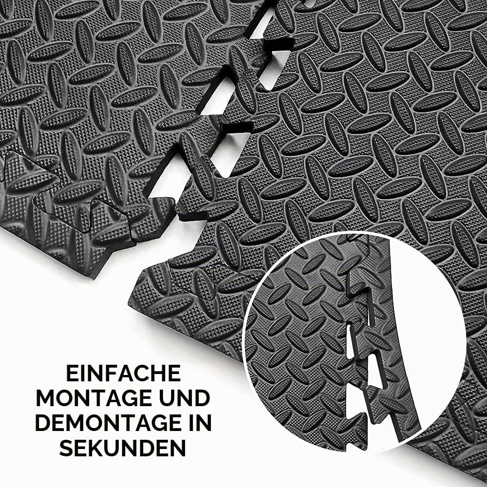 PROIRON Extra Dicke 2cm Bodenschutzmatte Fitness, 60x60cm Schutzmatten Puzzlematte, 6 Puzzle Bodenmatte Unterlegmatte für Fitnessraum&Fitnessgerät, Fitnessmatte Turnmatte Sportmatte Trainingsmatte