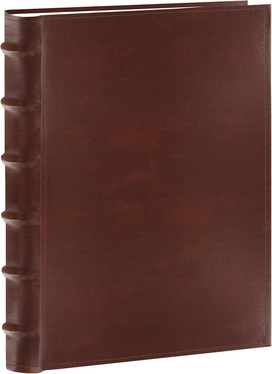 Pioneer Photo Albums - Álbum de fotos bidireccional de piel regenerada cosida, 300 unidades, 4 x 6, color marrón (paquete de 1)