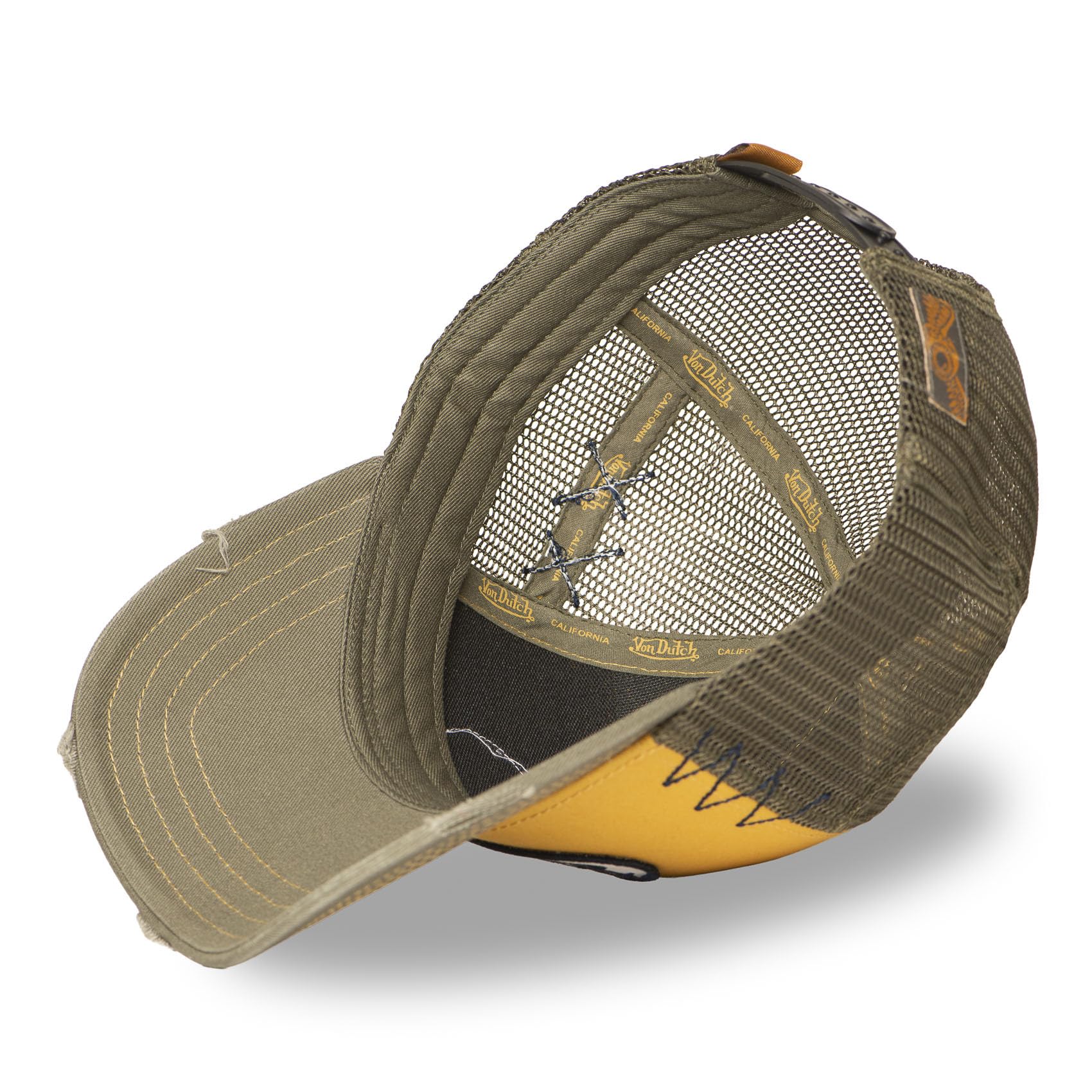 Von Dutch Bawełniana i poliestrowa czapka typu trucker, California Design z haftowaną naszywką, oddychająca, regulowana, do noszenia na co dzień i do uprawiania sportu,