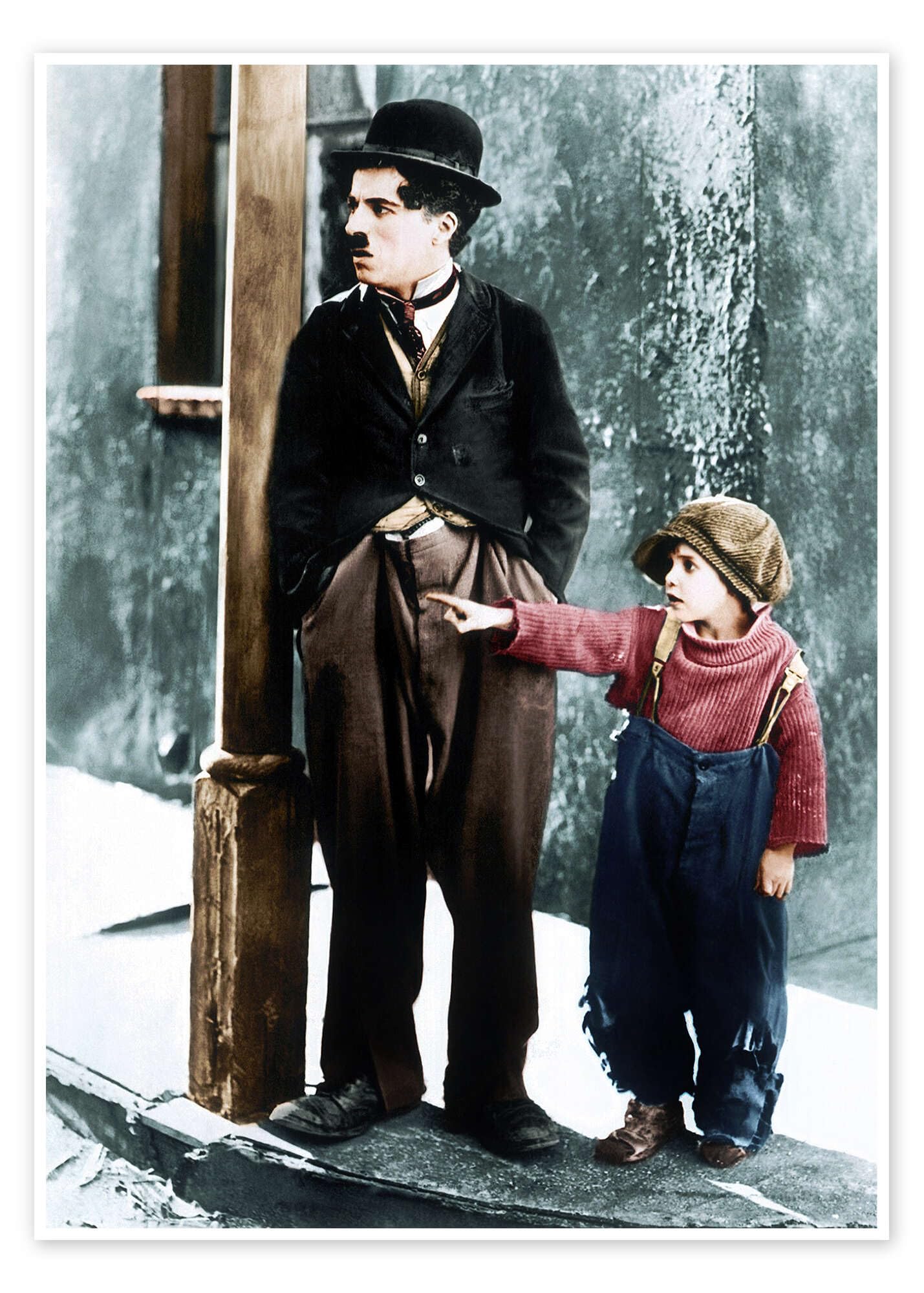 Posterlounge Il monello, Charles Chaplin, Jackie Coogan Poster | 90 x 120 cm Quadri Decorazione per pareti