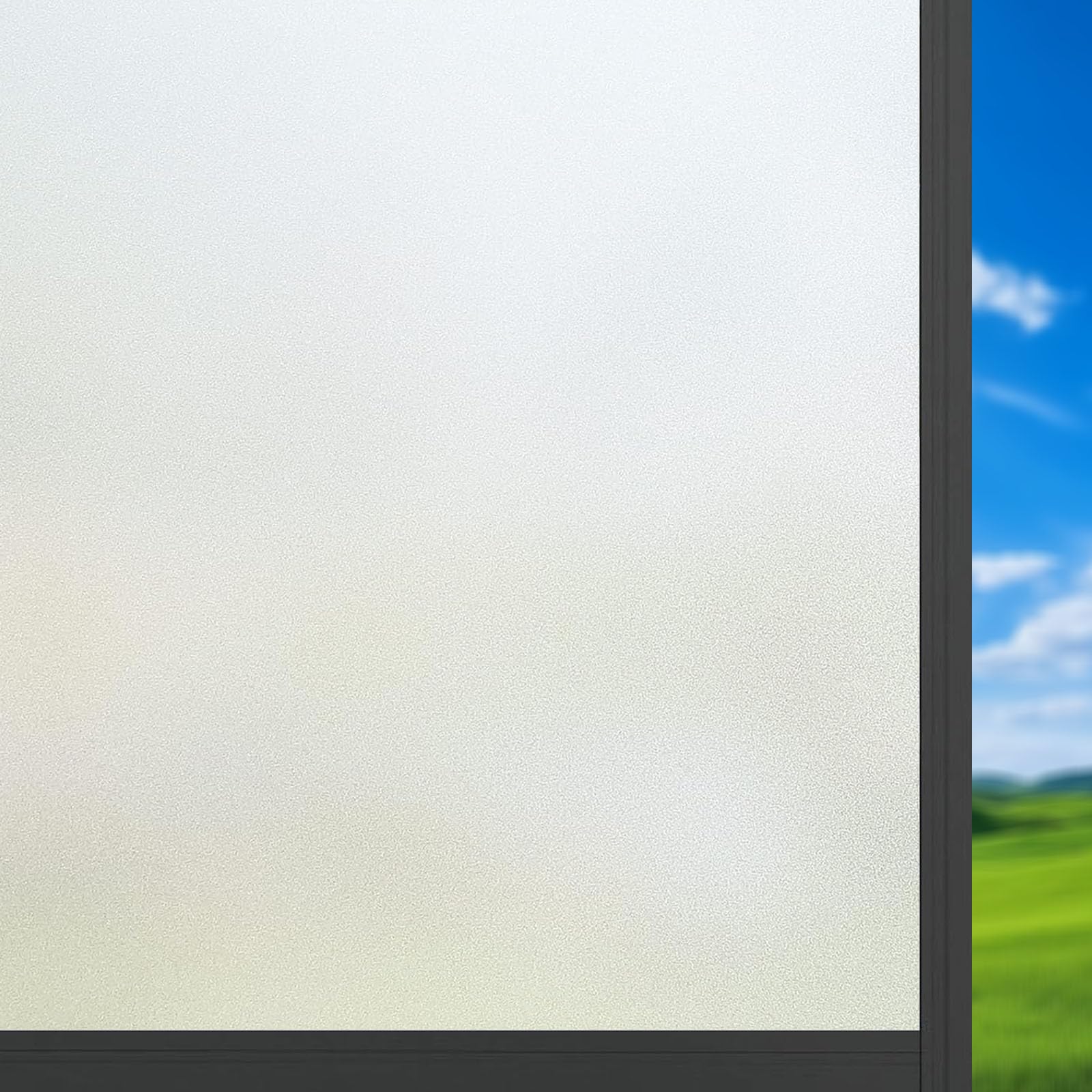 Blickdichte Fensterfolie 120 x 200 cm Haftung Ohne Klebstoff Milchglasfolie Folie Anti-Uv Sichtschutzfolie Fenster für Wohnzimmer Küche Büro, Rein matt