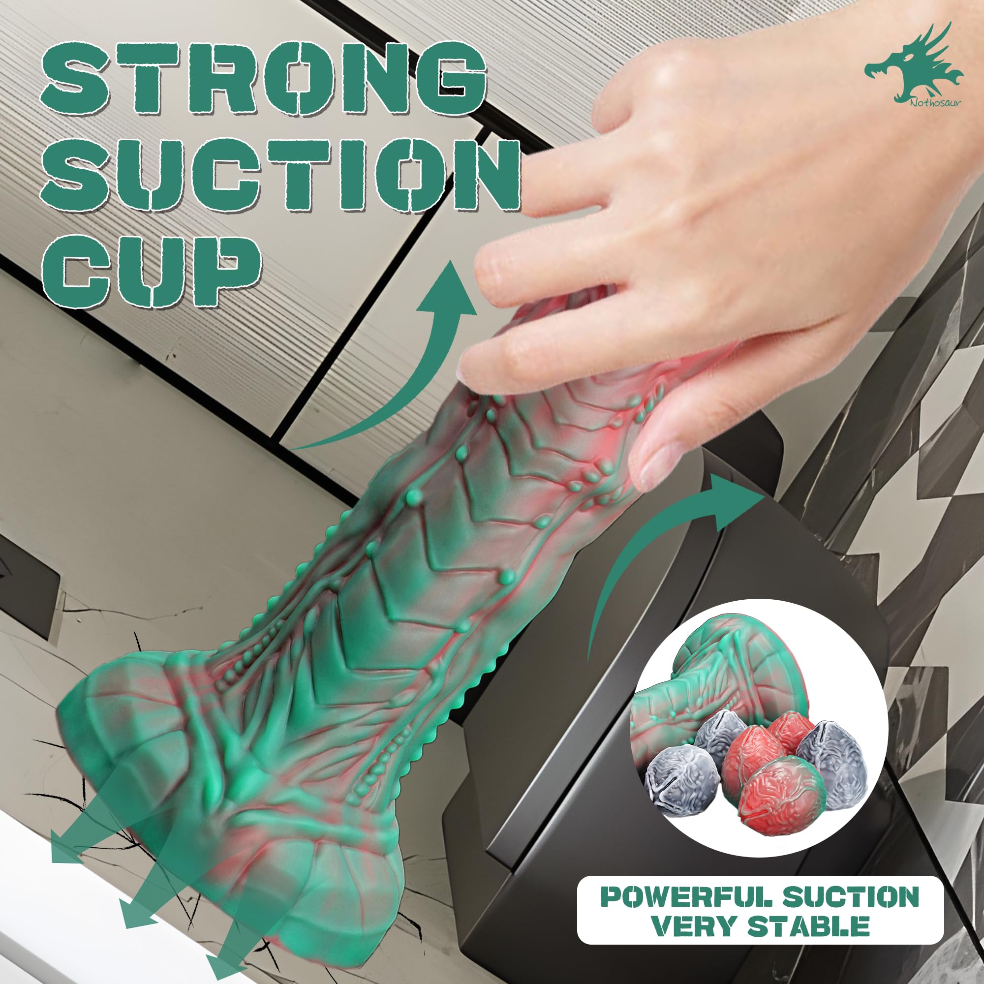 Set of 3, Nothosaur Big OGG 2 inch (5cm) Handmade Platinum Silicone Egg Waterproof Fantasy Stimulator Squishy Eggs for Ovipositors - Random Color: M Rainforest Green