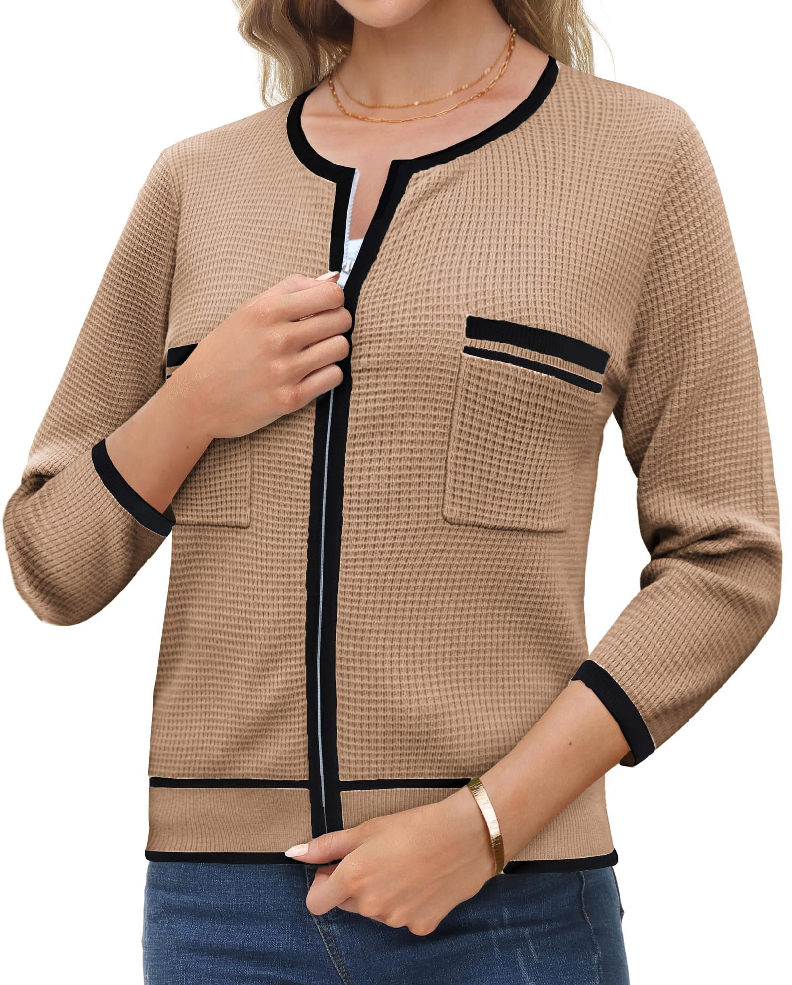 Women's Cropped Cardigan YEMAK Women's Cropped Bolero Cardigan - 3