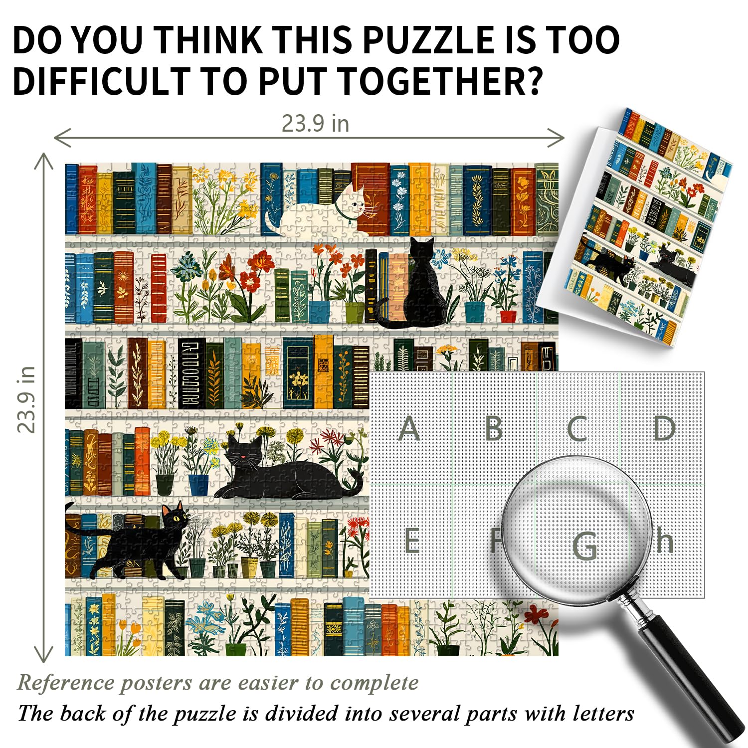 Snapklik.com : Retro Bookshelf Book Jigsaw Puzzles 1000 Pieces, Vintage ...