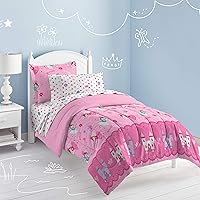 Vista 49 de Dream Factory Kids - Juego completo de ropa de cama de 7 piezas, edredón de microfibra súper suave de fácil lavado, tamaño full, azul marino Zodiac