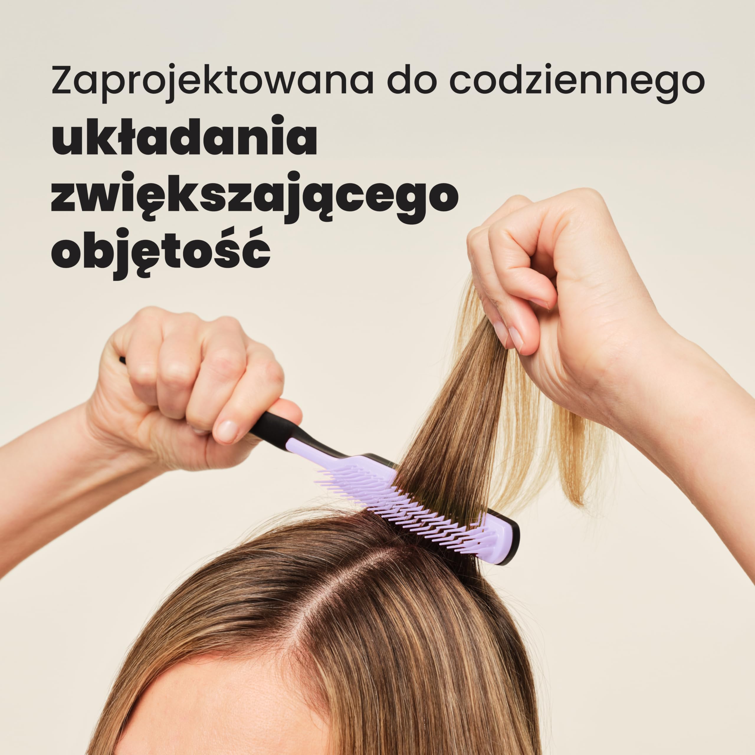 Tangle Teezer The Ultimate Volumizer do wszystkich rodzajów włosów - dodaje wysokości, tekstury i objętości - delikatny grzebień do tapirowania minimalizuje niszczenie włosów - Czarna/Liliowa