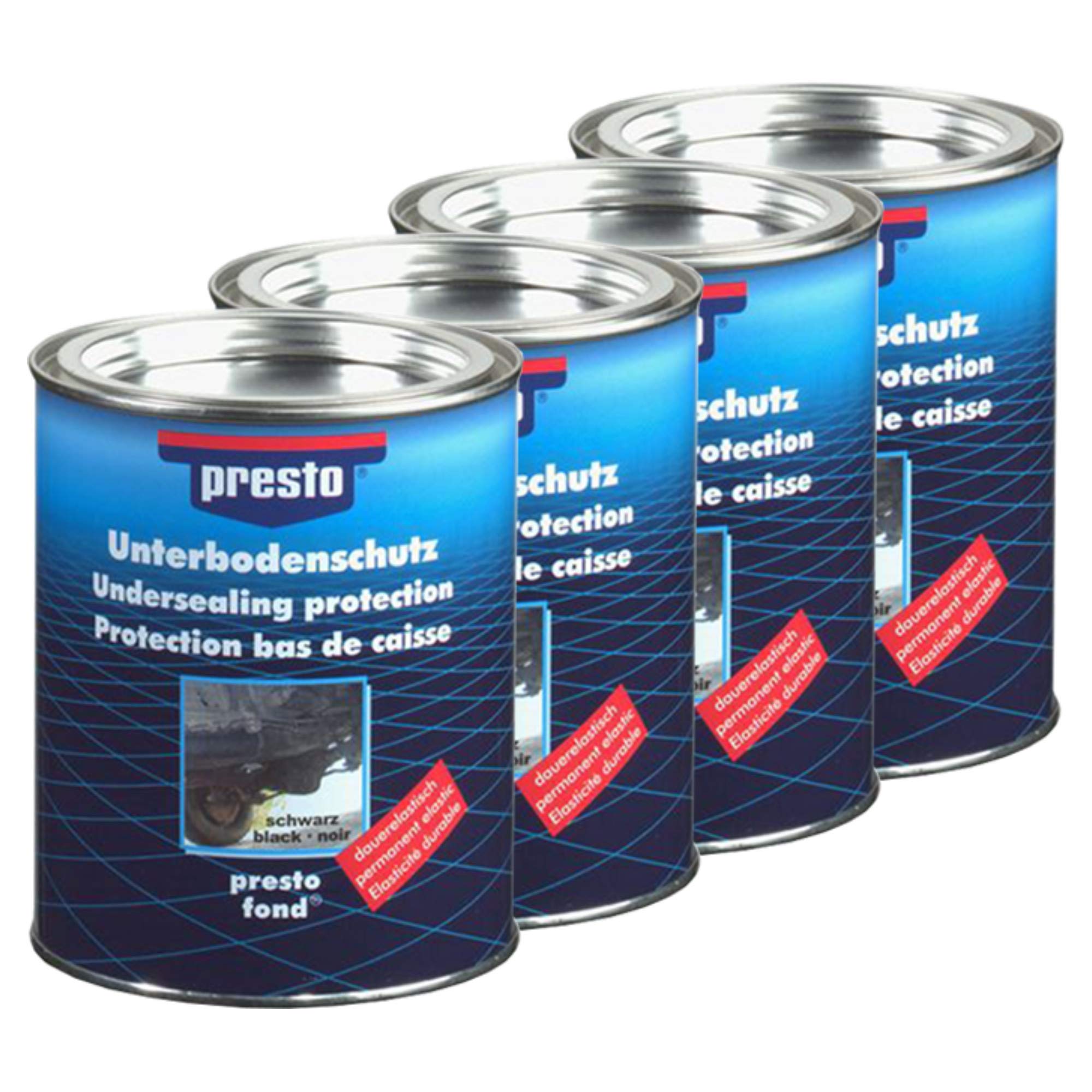 Presto! 4X 603253 UBS - Protector de Suelo (betún para Piedras, 1,3 kg), Color Negro