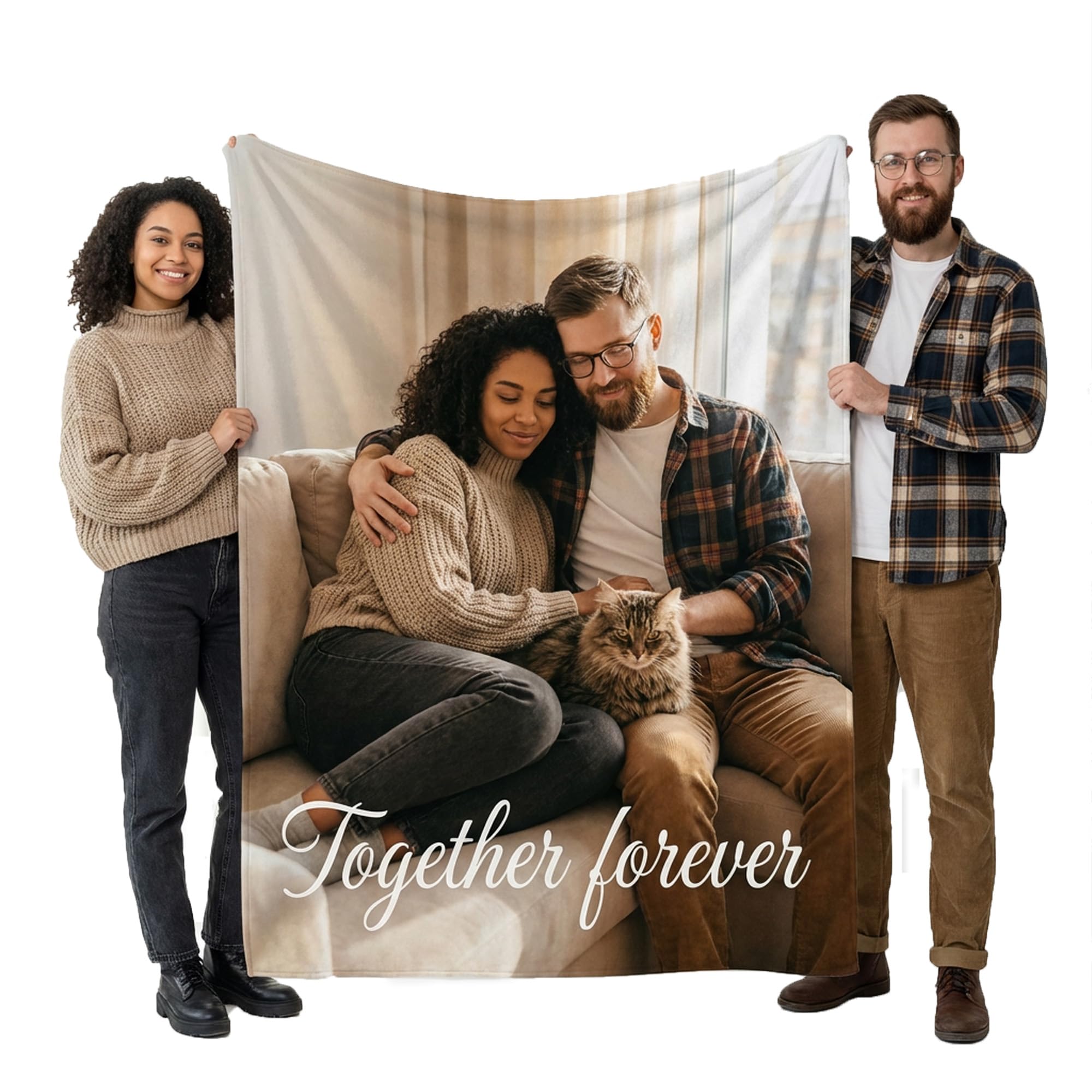 Kuscheldecke Fotodecke personalisiert 127x152cm - Sherpa - Foto und Text | Kuscheldecke personalisierbar, 127x152cm, Sherpa, mit Foto und Text