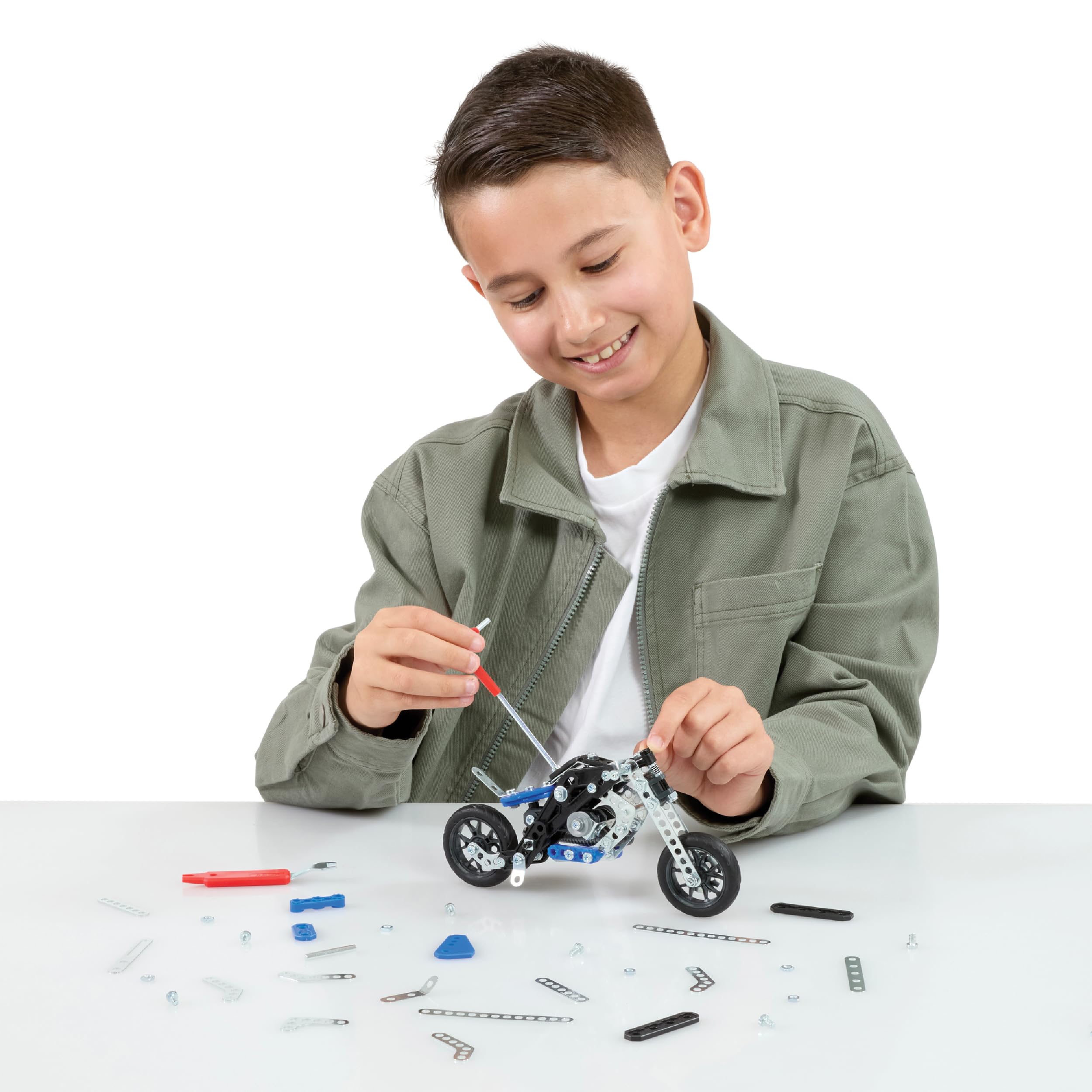 Meccano 6036044 - Set Costruzioni 5 Modelli Motocicletta, Pezzi in Metallo, 174 Pezzi
