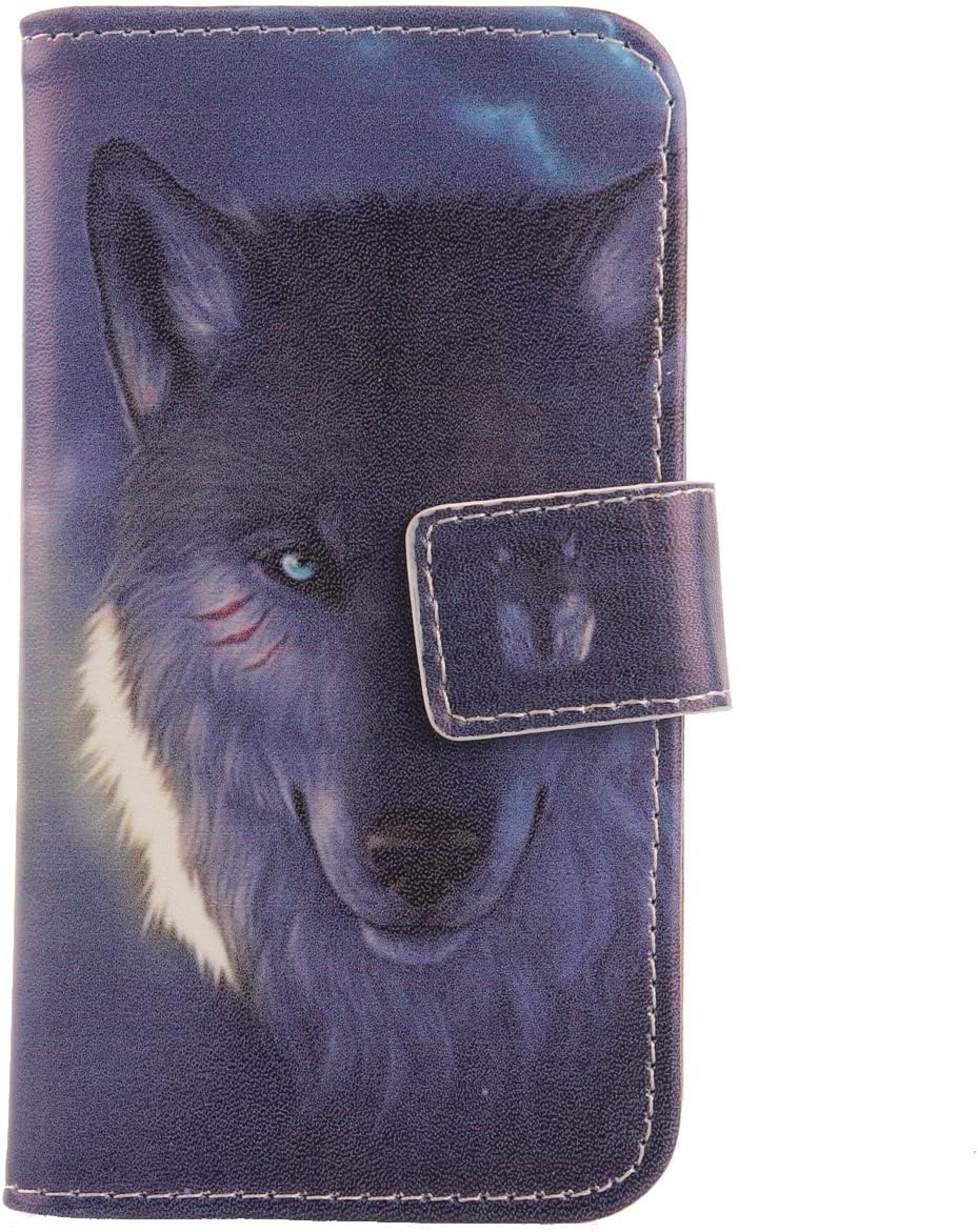 Lankashi Pattern Wallet Design Flip PU Leather Cover Skin Protection Case for BLU R1 Plus 5.5" (Wolf)