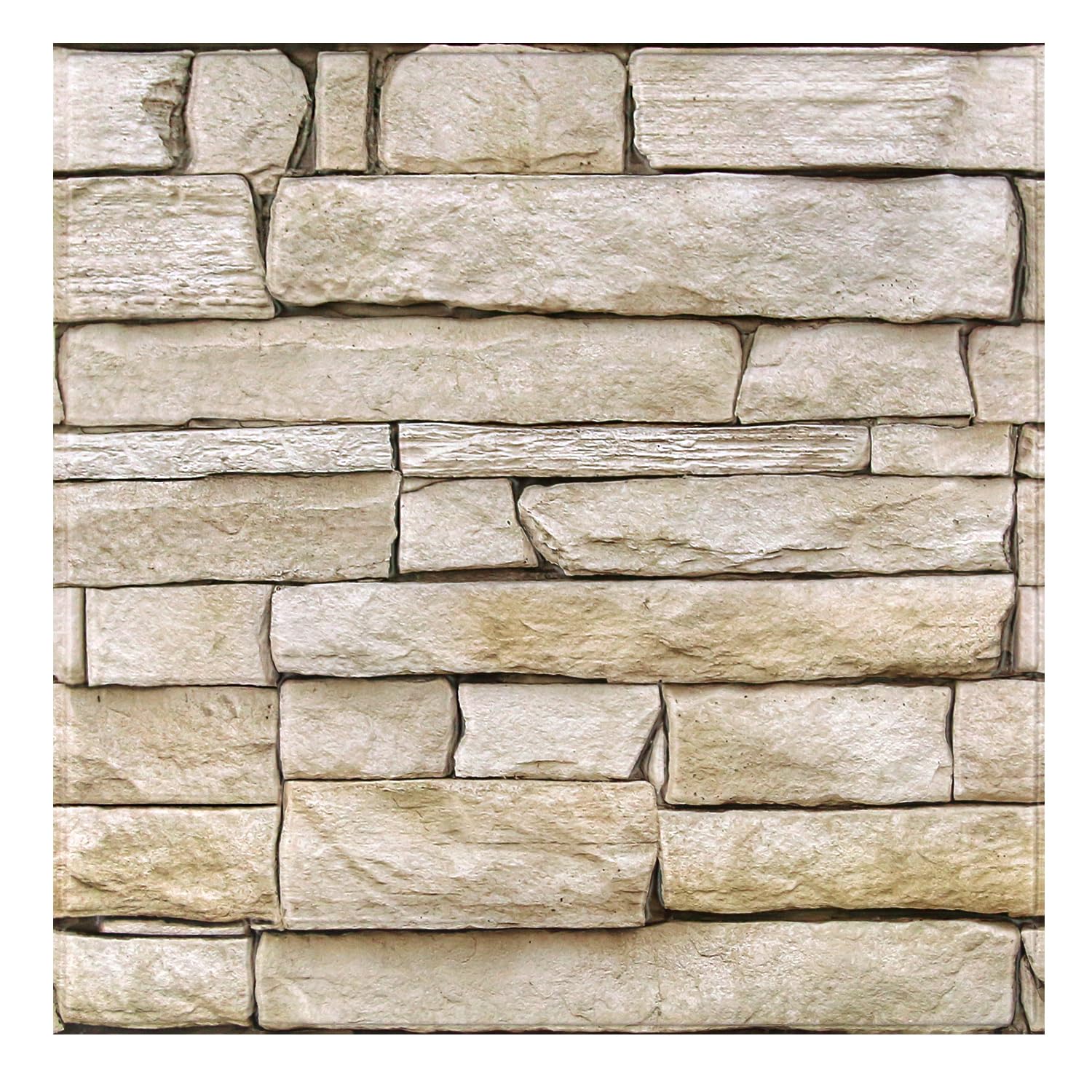 Commomy 10pcs Faux Stone 3D Wall Panels - 11.8" x 11.8"Self Adhesive Wall Tiles Lightweight Thin PVC Brick Stone Wallpaper for Interior Kitchen,Bedroom,Living Room,Fireplace — image 1