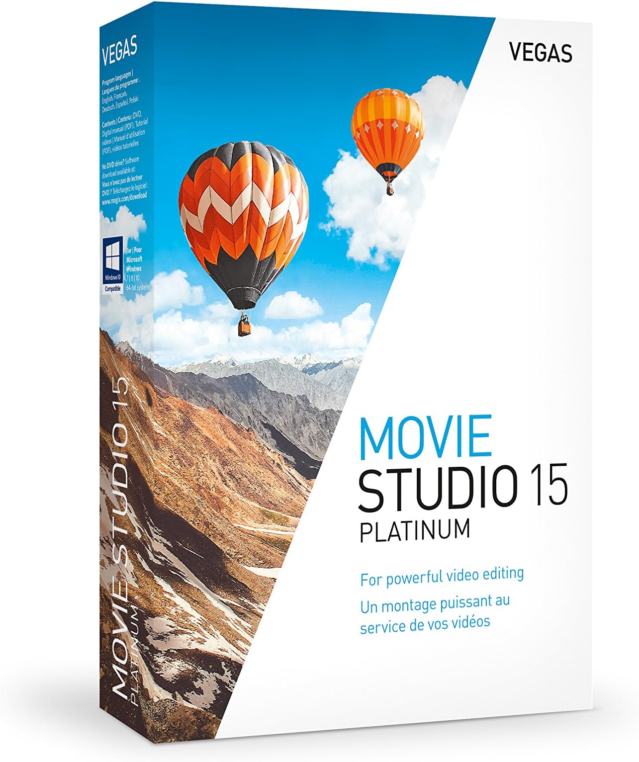 VEGAS Movie Studio|15 Platinum|1 Device|Perpetual License|PC|Disc