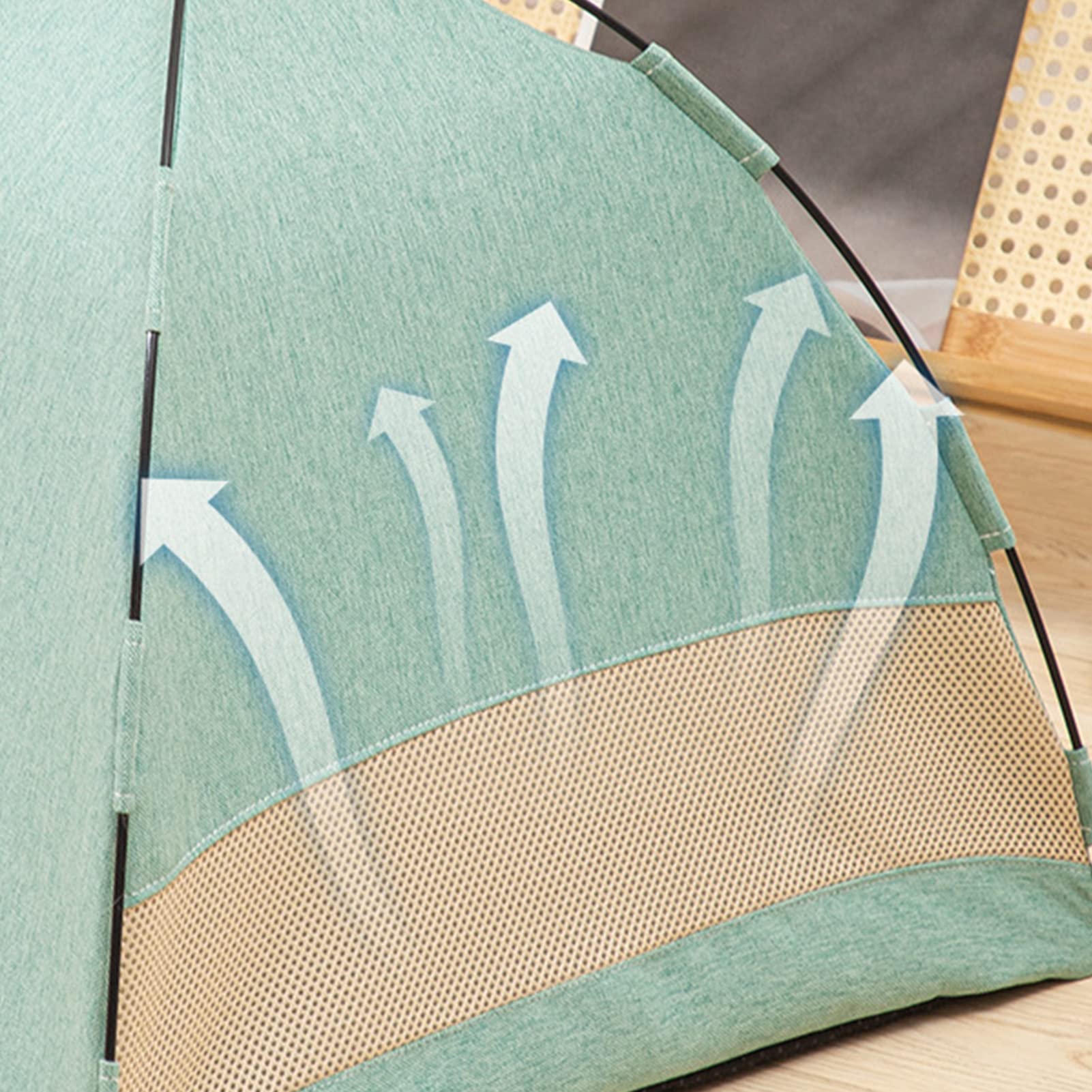 Tente Chat, Grande Maison pour Chien Nid Confortable et Lavable Chat Tente D'intérieur et D'extérieur Portable pour Chats, Chiots et Autres Petits Animaux (S) (Green)