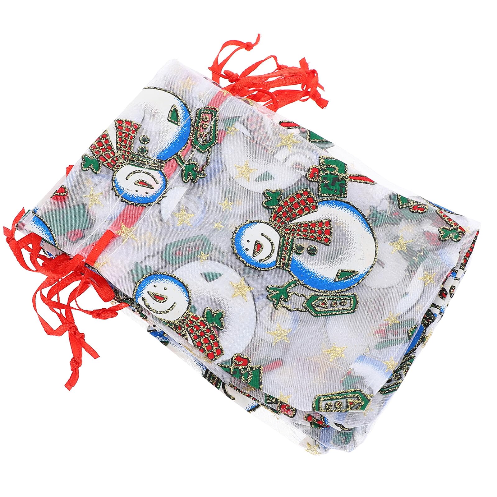 Toyvian 50pezzi Sacchetti Regalo Natalizi in Organza Coulisse per Caramelle e Piccoli Doni Design Natalizio per Confezionare Dolci e Accessori
