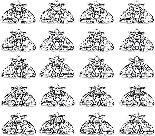 GUZUHUKU 20 dijes de polilla de luna, mariposa y luna, colgantes únicos de aleación para el día de San Valentín, pulseras, collares, aretes,