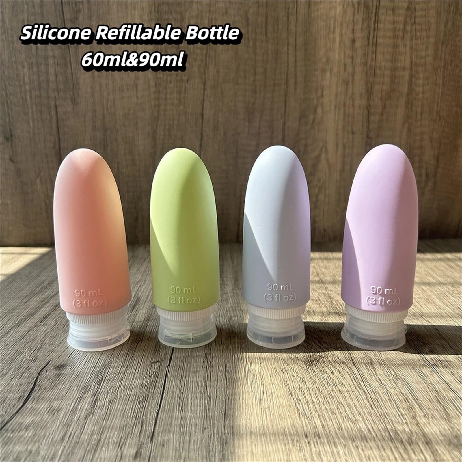 Set di bottiglie da viaggio 8 pezzi Per Shampoo, Lozione | Silicone comprimibile a prova di perdite for articoli da toeletta, viaggio ricaricabile for balsamo(Blue,60ml)