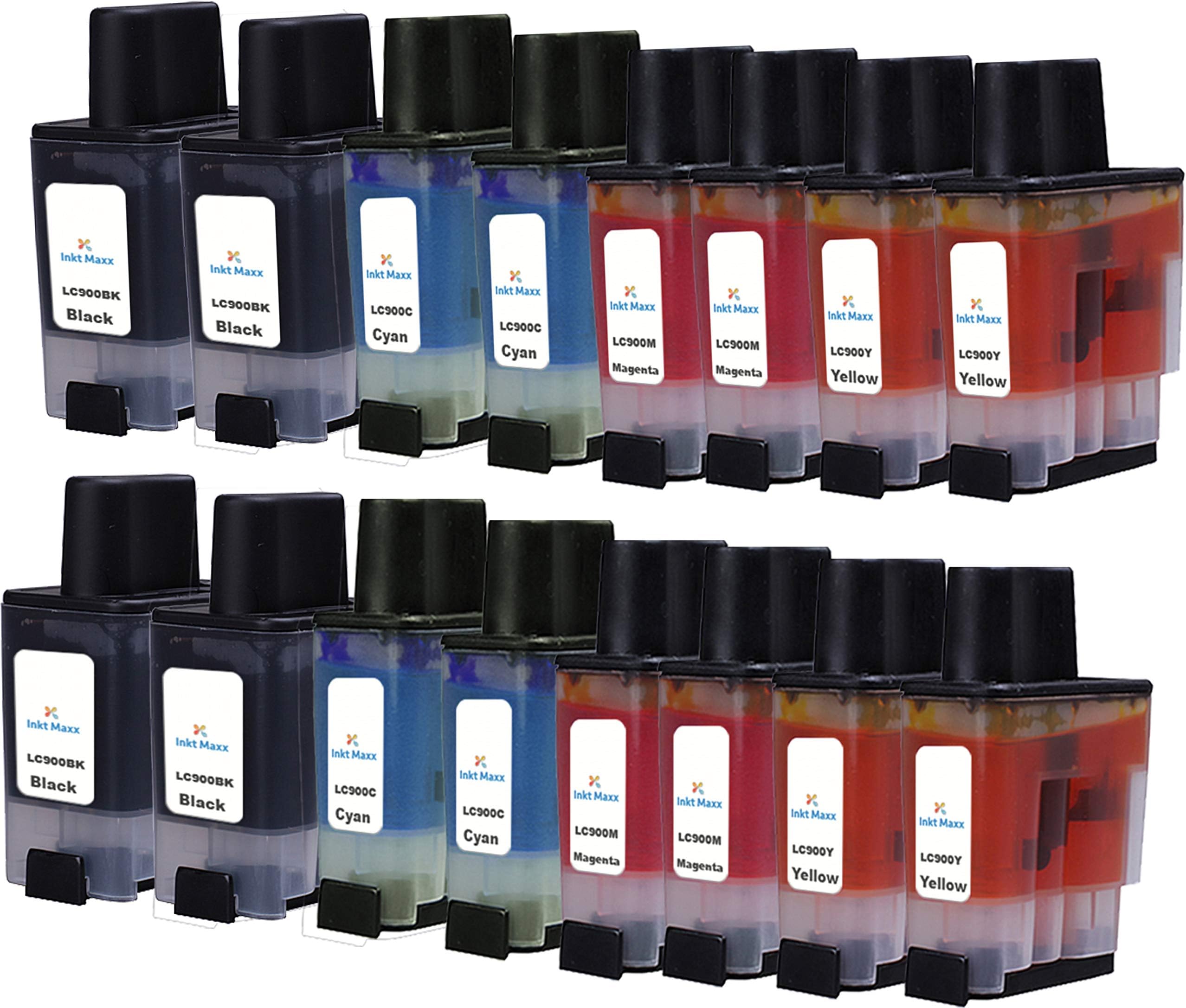 Ink Maxx 16 Pack LC 900 Printer Inks for Brother DCP 110 C 115 117 120 210 215 310 CN N 315 340 CW 410 425 620 820 Fax 1835 1840 1940 2440 MFC 210 215 3240 3340 3340C 410 420 425 5440 5840 620 640 820