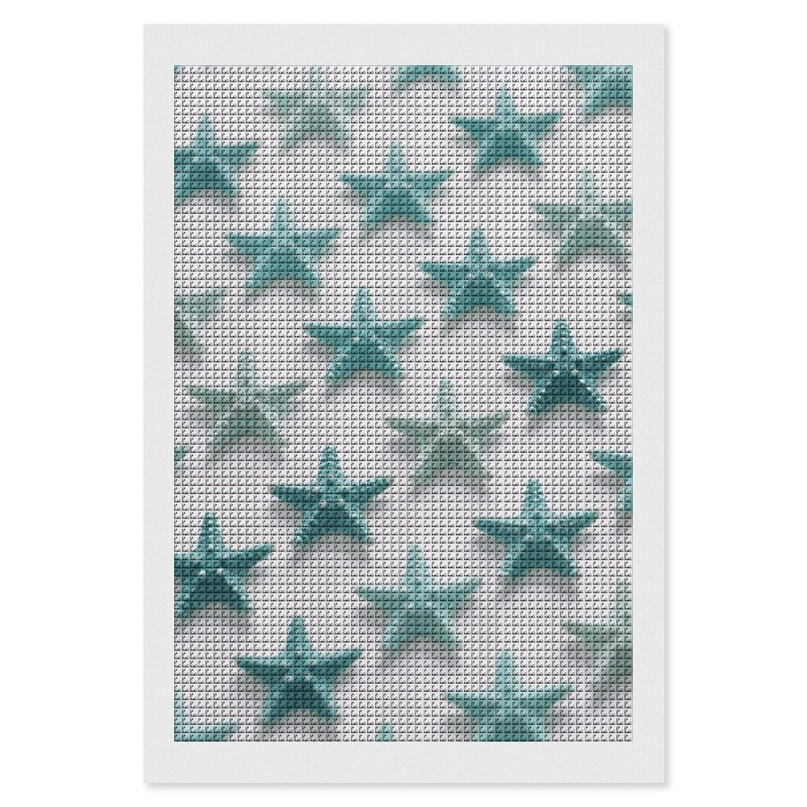FodPand Starfish 5D Diamond Painting Kits for Adults Beginners Full Drill Square Diamond Dots Pictures Gem Art Supplies for Home Wall Room Decoration DIY Craft Set Gift 8x12