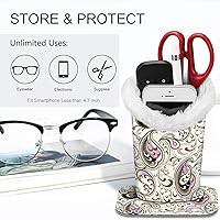 Vista 108 de Fintie Soporte para anteojos forrado de felpa con base magnética, estuche de cuero vegano prémium para lentes