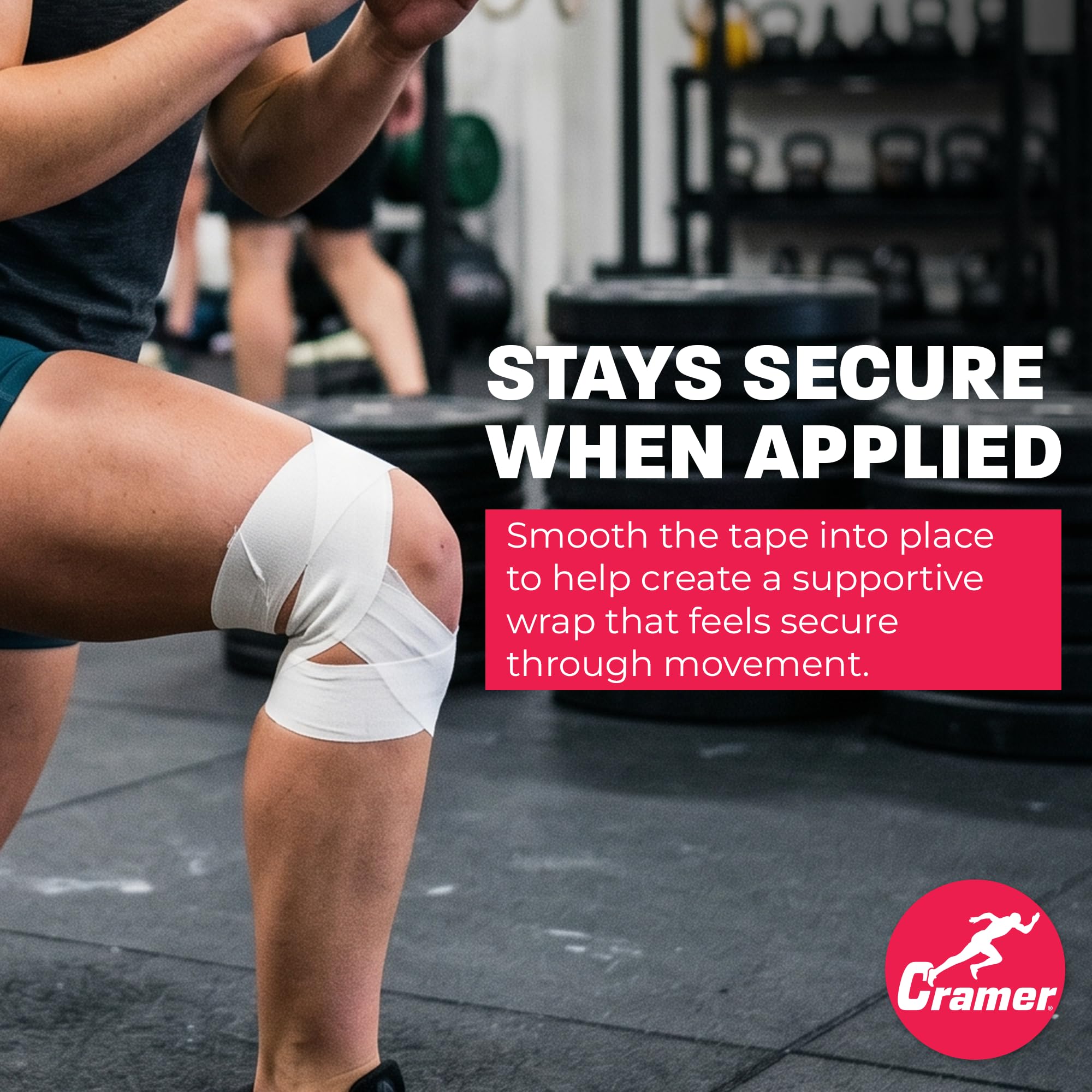 Cramer ProLastic - Nastro Elastico per Sport, Facile da strappare, per lesioni Sportive, Supporto per Piede e Caviglia, vestibilità sicura e Durata, Bianco