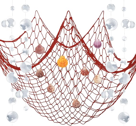 Amazon.com: ZERODECO Nautical Decor, Natural Fish Net for Pirate Party ...