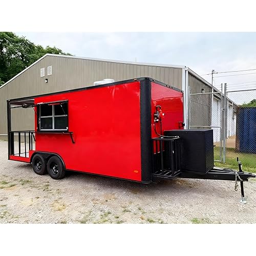 Food Trailer Fully Equinped, Mobile Food Truck for Sale, Customized Concession Trailer, Fast Food Cart, BBQ Pizza Hot Dog Ice Cream Coffee Cart, for Street Catering & Business