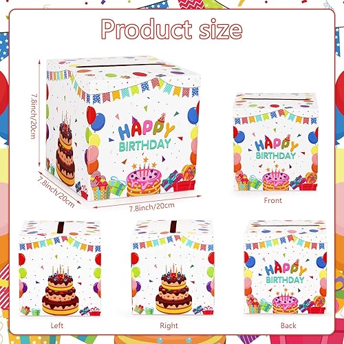 Miniatura 2 de Caja de tarjetas de feliz cumpleaños, regalos de fiesta, buzón de cartón, caja de dinero para niños, bebés, adultos, fiesta de cumpleaños, mesa de